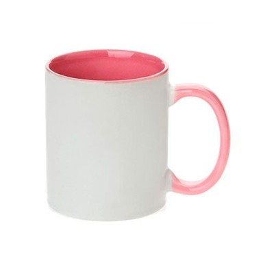 Taza personalización asa e interior colores / tu diseño, tu historia, tu recuerdo rosa