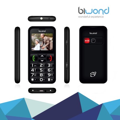 TELÉFONO BIWOND S9 DUAL SIM SENIORPHONE NEGRO + ESTACIÓN CARGA