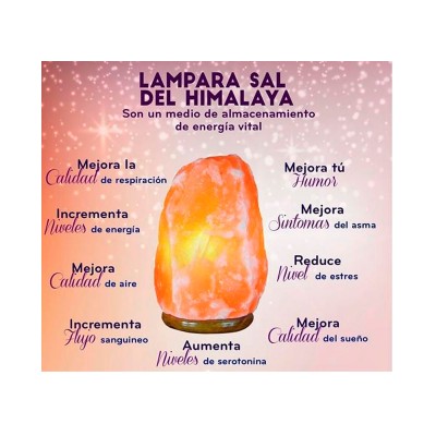 Lámpara sal natural / mejora ambiente / efecto relajante