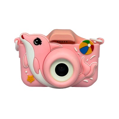 Cámara digital niños / alta definición / 600mAh / full HD 1080p / soporte tarjetas hasta 64GB delfin rosa delante Cámara digital niños / alta definición / 600mAh / full HD 1080p / soporte tarjetas hasta 64GB delfin rosa delante