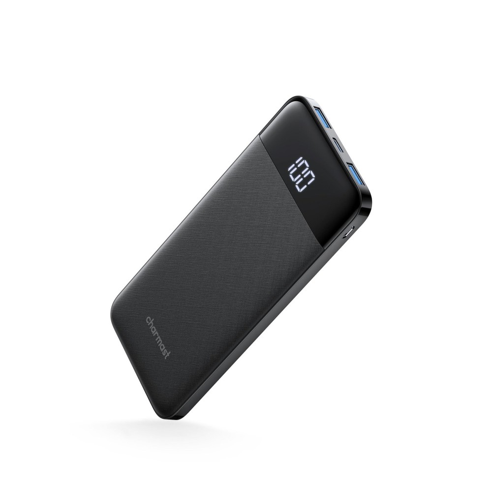 Bateria externa capacidad 10400mAh / puerto tipo C - micro USB - USB / pantalla indicadora LED