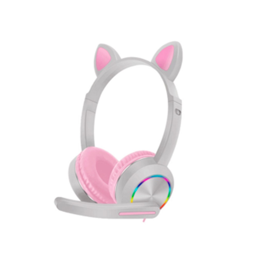 Cascos diadema orejitas gato / micrófono - luces LED RGB / estilo, comodidad, Sonido Envolvente
