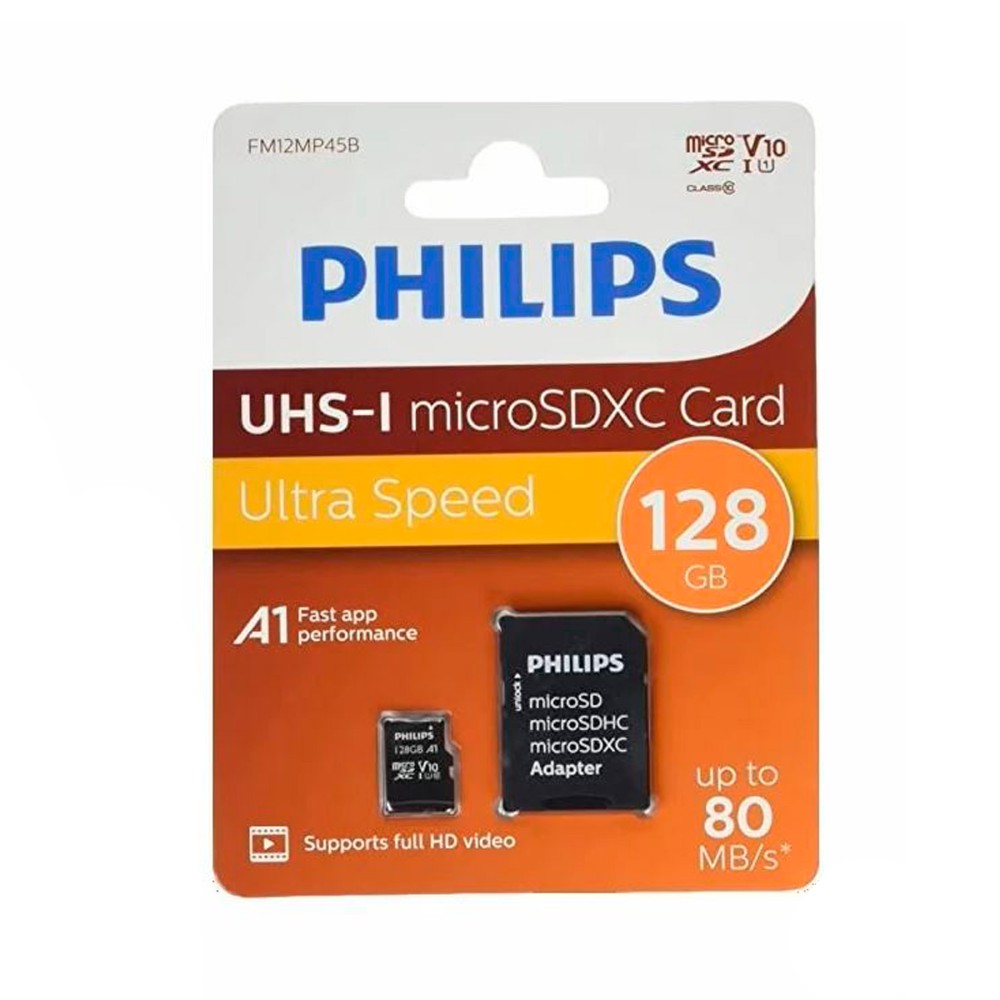 Tarjeta MicroSD Philips 128GB class10 / FAT 32