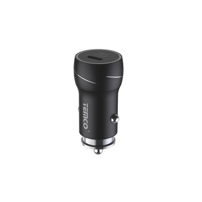 Adaptador cargador coche tipo C / PD 20W max. / carga rapida negro