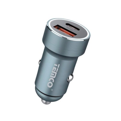 Adaptador cargador coche 2 en 1 / PD + QC + compatible total / 30W 18W / carga rapida