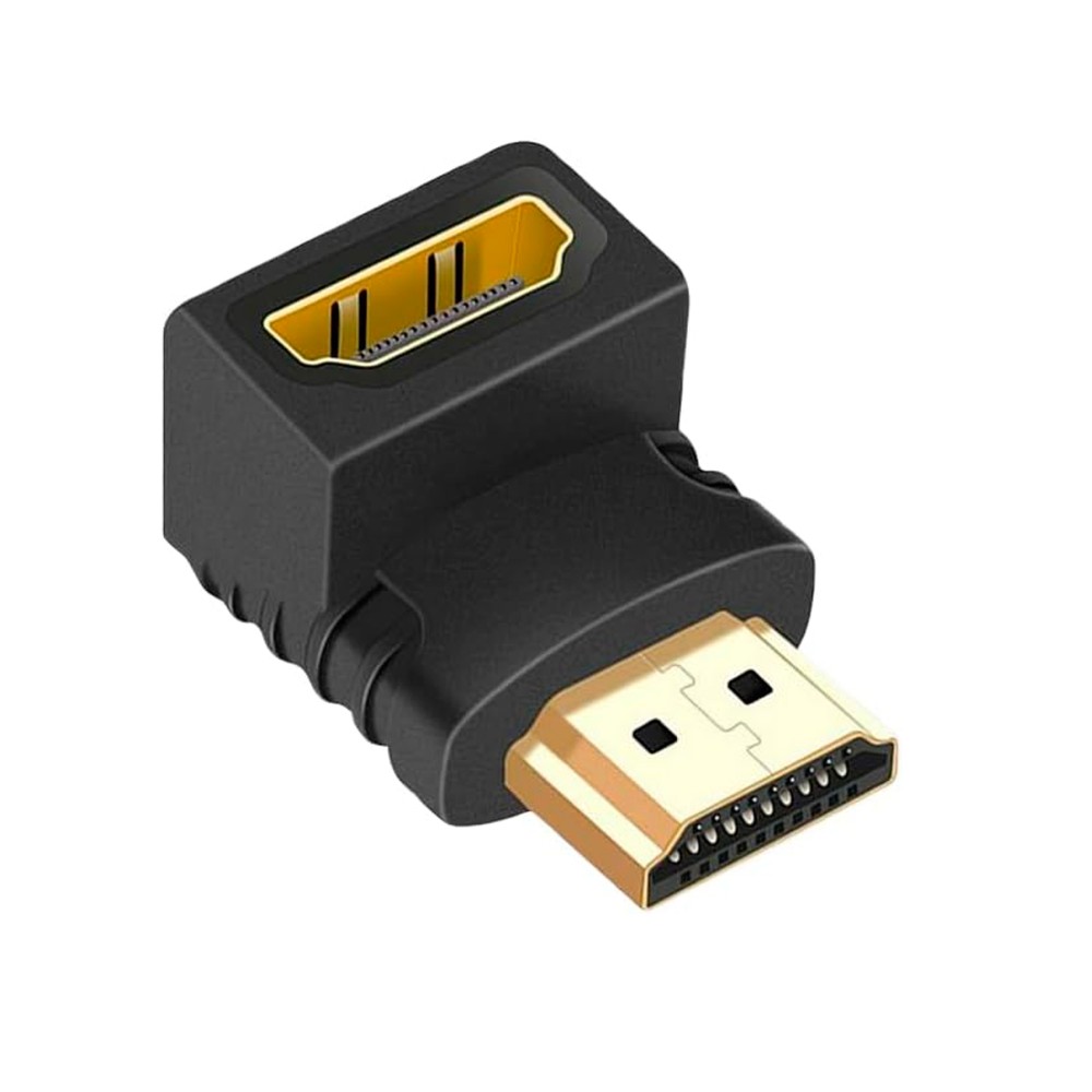 Adaptador HDMI acodado hembra macho (HDMI A/H a A/M) / conexion compacta eficiente / espacios reducidos