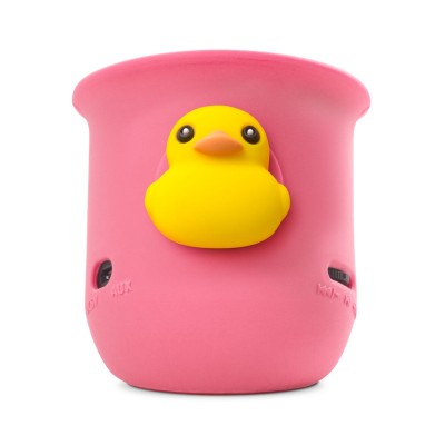 Altavoz portátil bluetooth bone play patito rosa vista desde frente