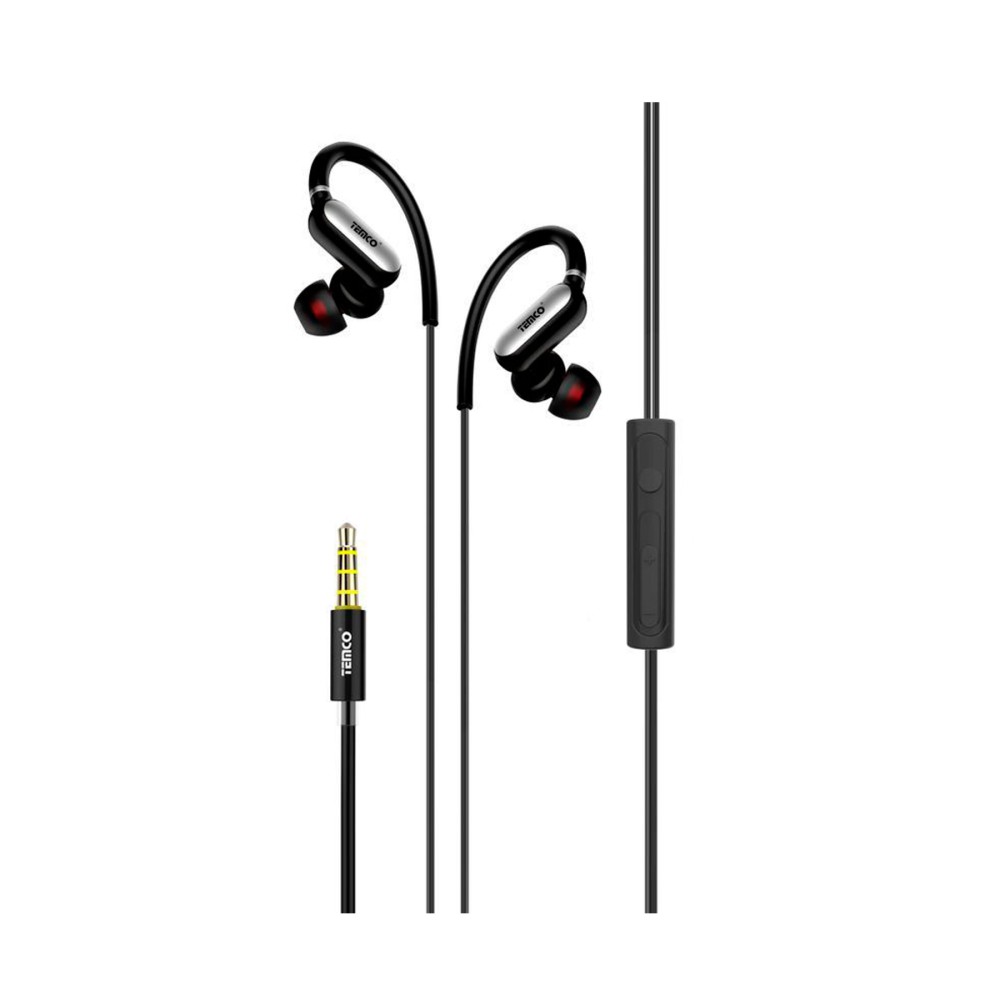 Auricular deportivo cable conexion jack 3.5mm / sonido premium alta calidad / control botones NEGRO