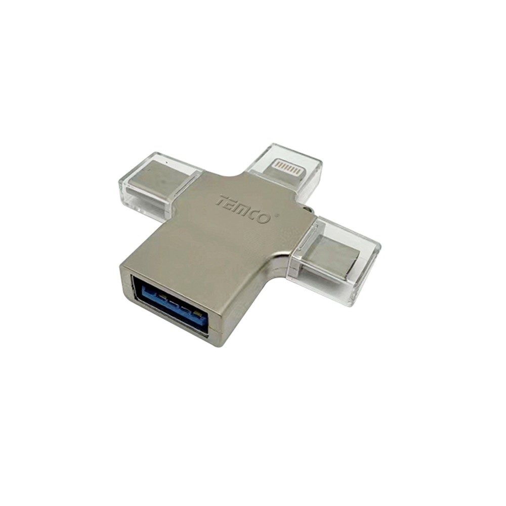 Lector tarjetas USB 3.0 3 en 1 / salidas tipo C - lightning - micro usb / multiple conectividad