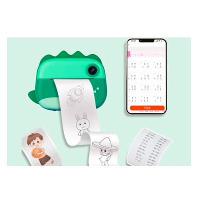 Camara infantil impresion instantanea alta definicion / tarjeta SD 32GB / gatito rosa / impresion etiquetas