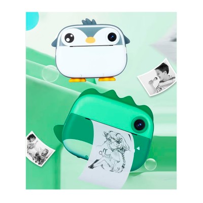 Camara infantil impresion instantanea alta definicion / tarjeta SD 32GB / gatito rosa / impresion etiquetas