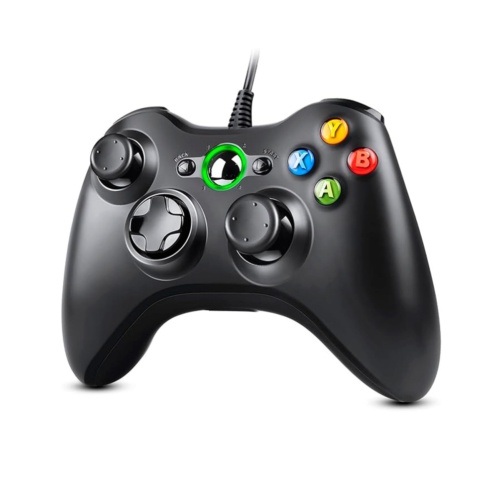 Mando universal XBOX 360 / cable salida USB / 9ft/2.5m negro