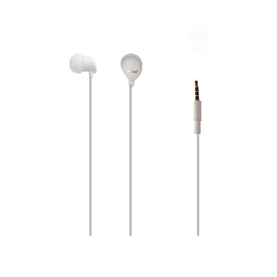 Auricular estereo conexion jack 3.5mm EA16 / microfono incluido / bajo extra / almohadillas suaves blanco