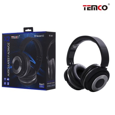 Cascos diadema inalambricos 2 en 1 funcion auricular + altavoces / control botones / autonomia 4 horas / microfono / gran sonido