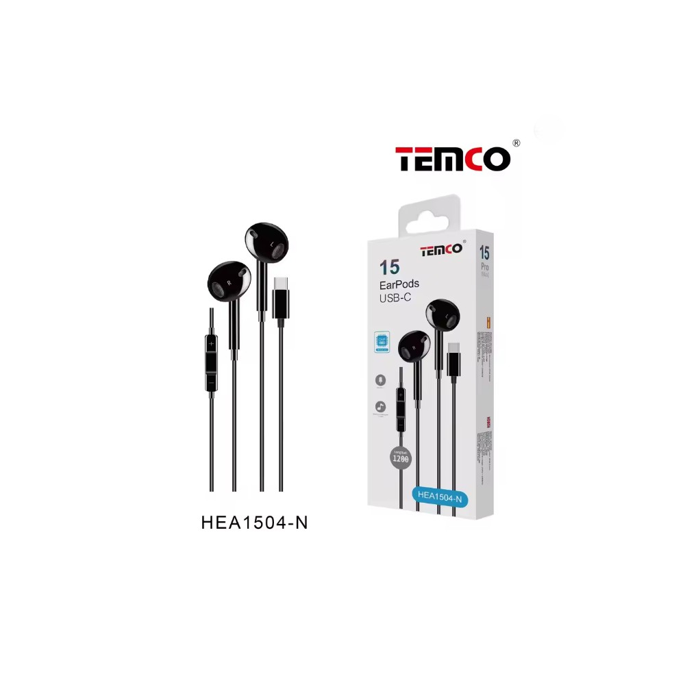 Auriculares con Cable USB-C TEMCO HEA1504-N