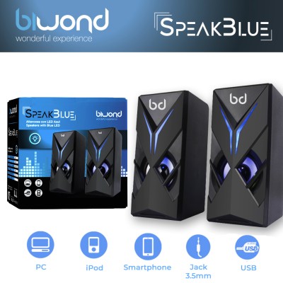 ALTAVOCES GAMING LED AZUL 3WX2 SPEAKBLUE BIWOND