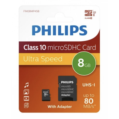 TARJETA MICROSD PHILIPS 8GB CLASS10