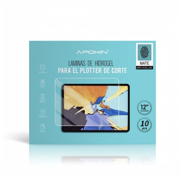 Lamina tablet hidrogel hasta 12'' / efecto mate / definición HD / anti caída / resistencia golpes