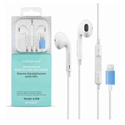 AURICULARES CON MICRÓFONO Y CONECTOR LIGHTNING PARA IPHONE