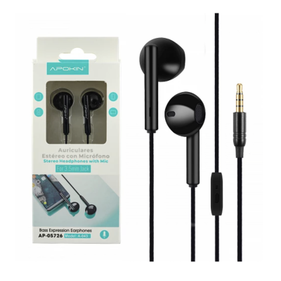 AURICULARES JACK CON MICROFONO NEGRO