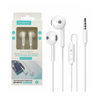 AURICULARES JACK CON MICROFONO BLANCO