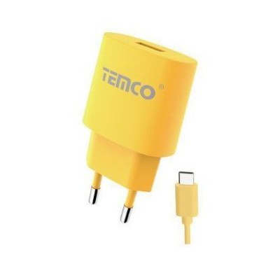 Pack cargador 2.1A + tipo C 2A / varios colores / 1 metro amarillo