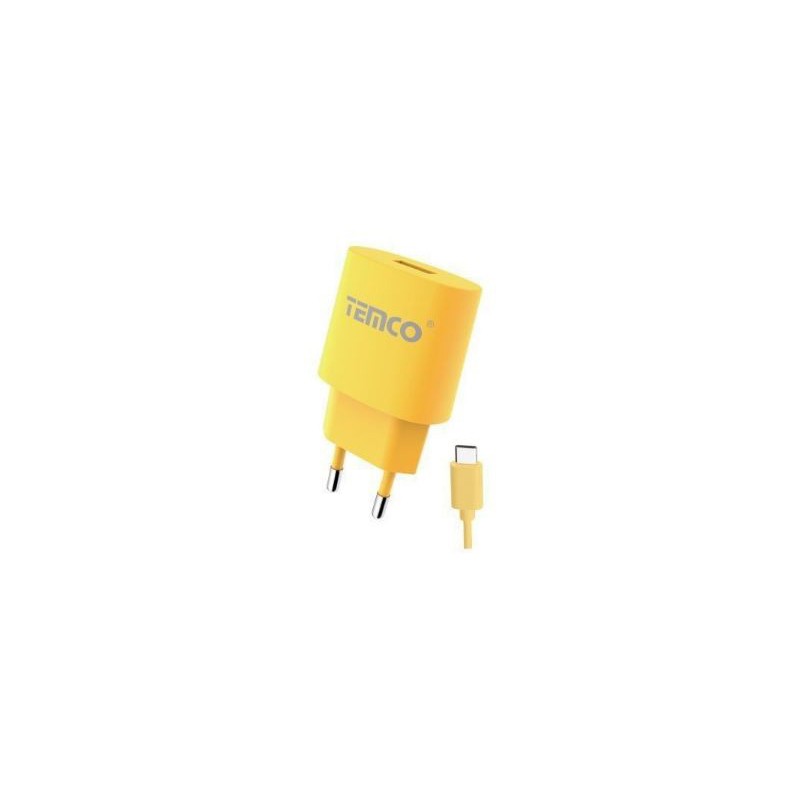 Pack cargador 2.1A + tipo C 2A / varios colores / 1 metro amarillo