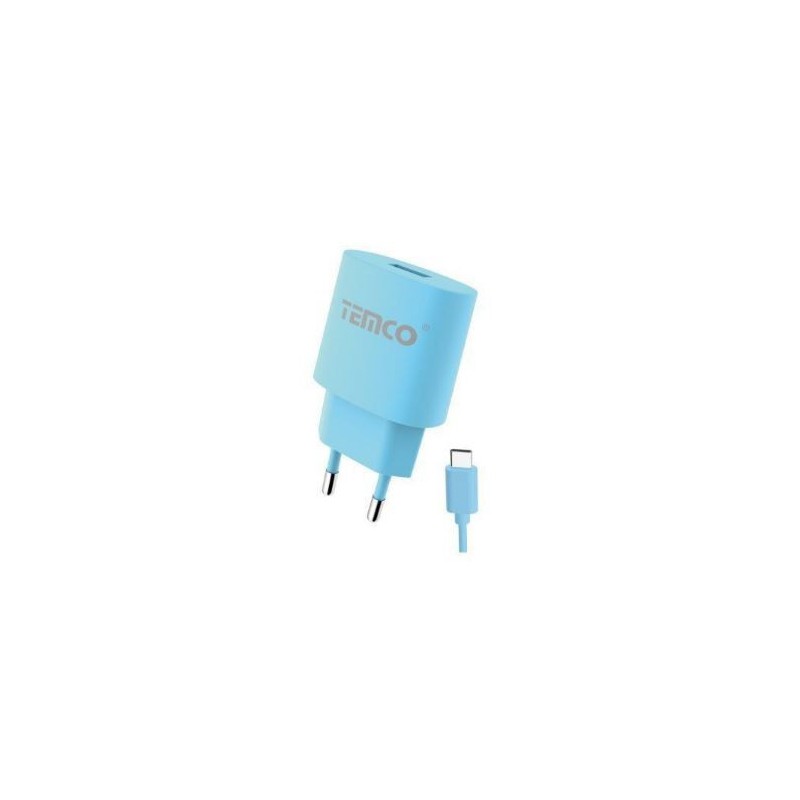 Pack cargador 2.1A + tipo C 2A / varios colores / 1 metro azul