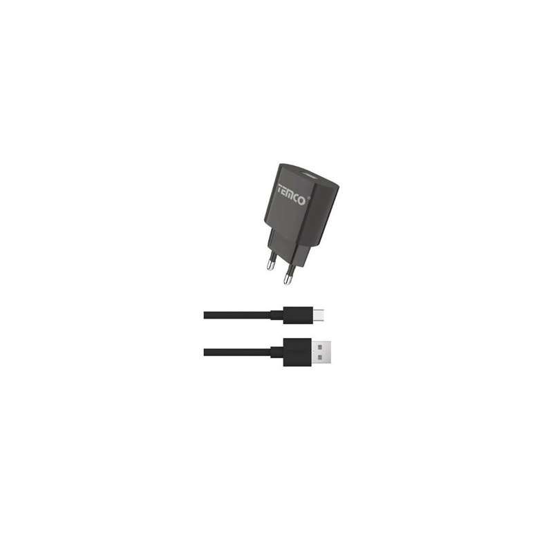 Pack cargador 2.1A + tipo C 2A / varios colores / 1 metro negro