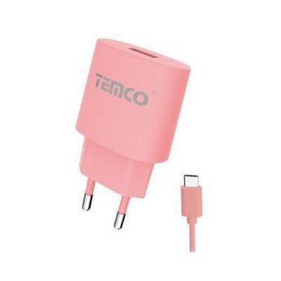 Pack cargador 2.1A + tipo C 2A / varios colores / 1 metro rosa