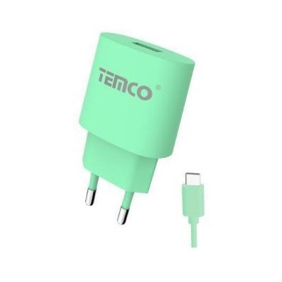 Pack cargador 2.1A + tipo C 2A / varios colores / 1 metro verde