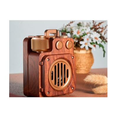 Mini radio vintage retro / USB / bluetooth / micro SD / FM / AUX /1200mAh frente