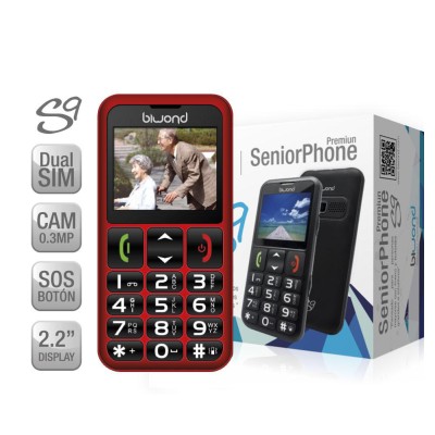 TELÉFONO BIWOND S9 DUAL SIM SENIORPHONE ROJO