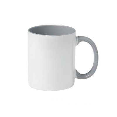 Taza personalización asa e interior colores / tu diseño, tu historia, tu recuerdo gris