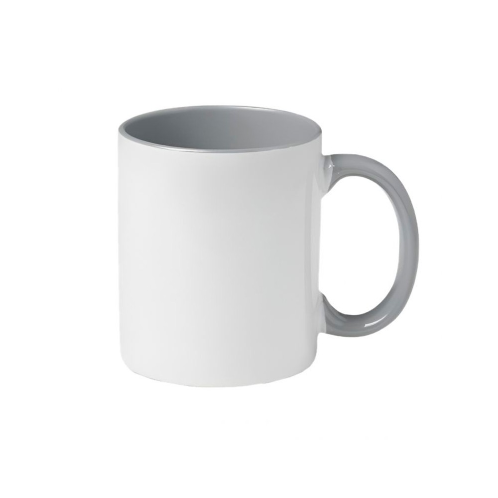 Taza personalización asa e interior colores / tu diseño, tu historia, tu recuerdo gris